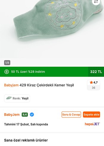 BabyJem 429 Kiraz Çekirdekli Bebek Gaz Kemeri - Görsel 2