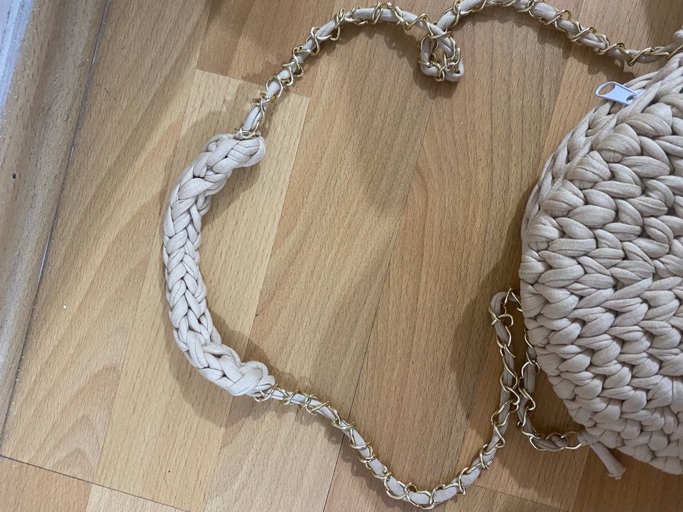 Bej Örgü Bohem Kadın Çanta - Görsel 2