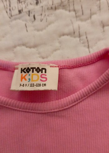 Koton Kız Çocuk Pembe Kısa Kollu Triko Tişört