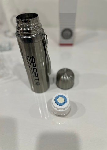 Gri Çelik Spor Termos Şişe SZM - Görsel 3