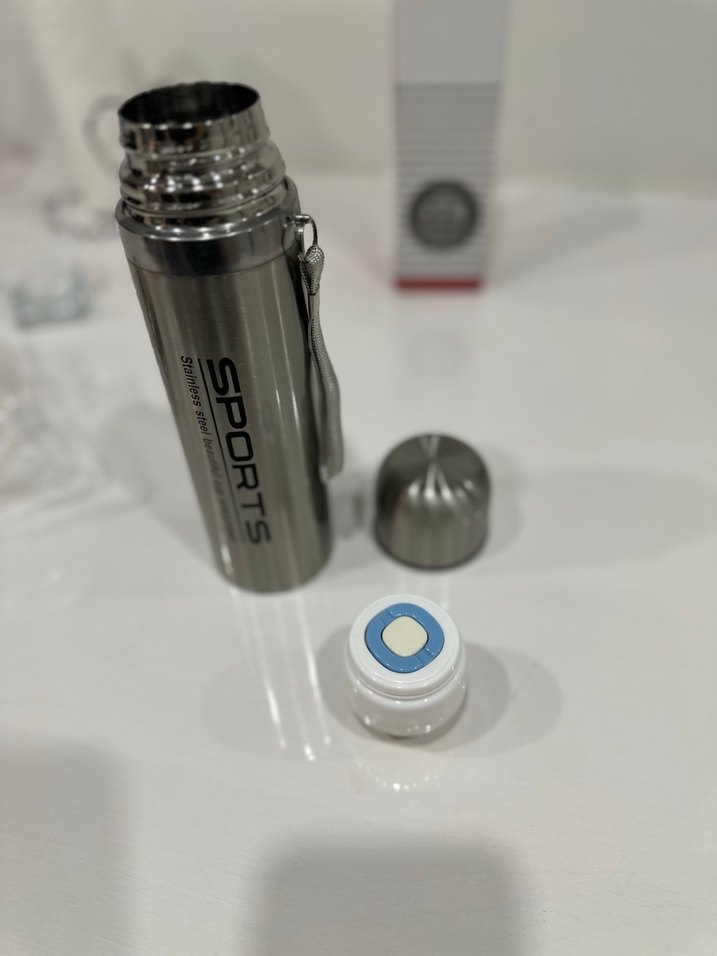 Gri Çelik Spor Termos Şişe SZM - Görsel 3