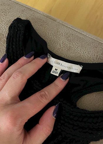 Bershka Yaka Detaylı Siyah Mini Elbise - Görsel 3