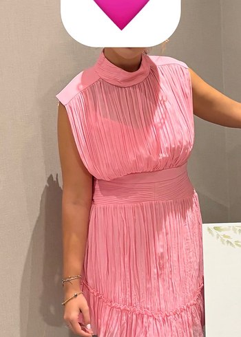 İpekyol Pembe Pilili Sırt Detaylı Mini Elbise - Görsel 4