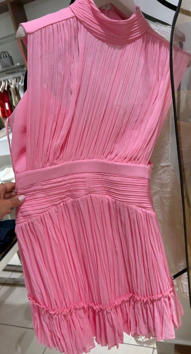 İpekyol Pembe Pilili Sırt Detaylı Mini Elbise - Görsel 3