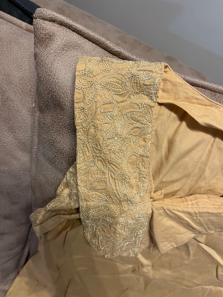 Park Bravo Simli Kolsuz Keten V Yaka Bluz - Görsel 3