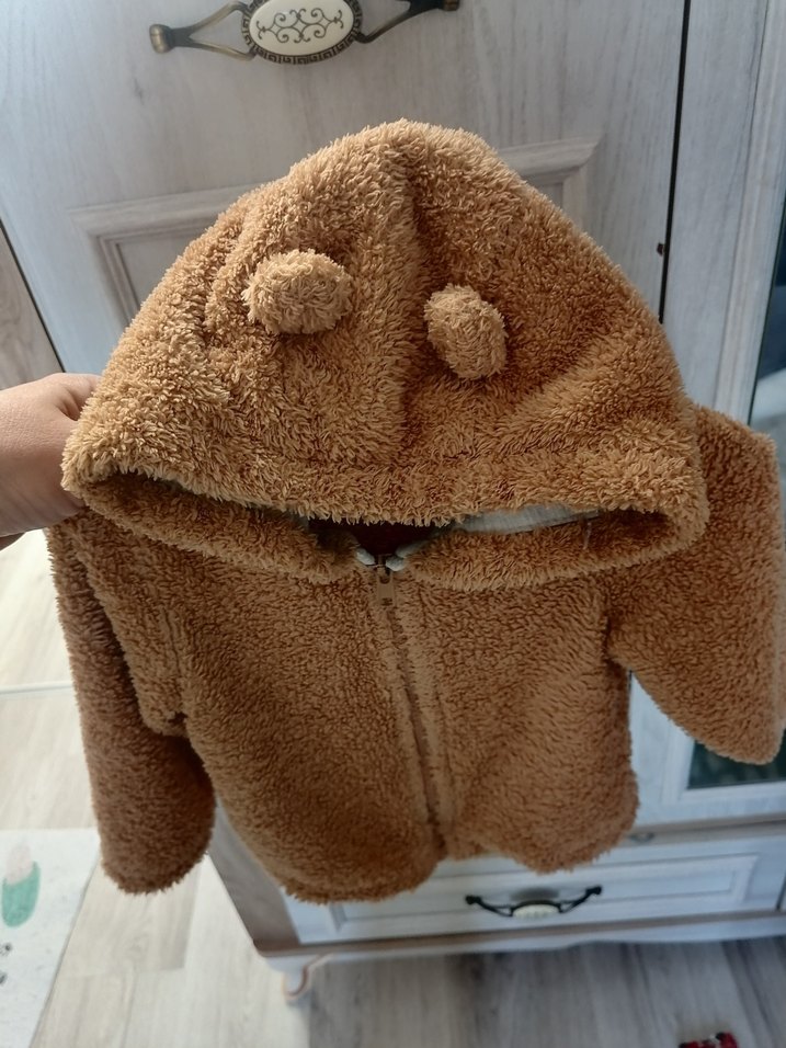 Kahverengi Kapüşonlu Erkek bebekk Mont SORUNSUZ TERTEMİZ - Görsel 2