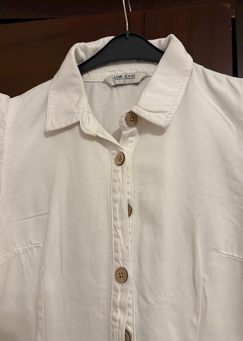 Beyaz mini kot jean elbise large beden - Görsel 5