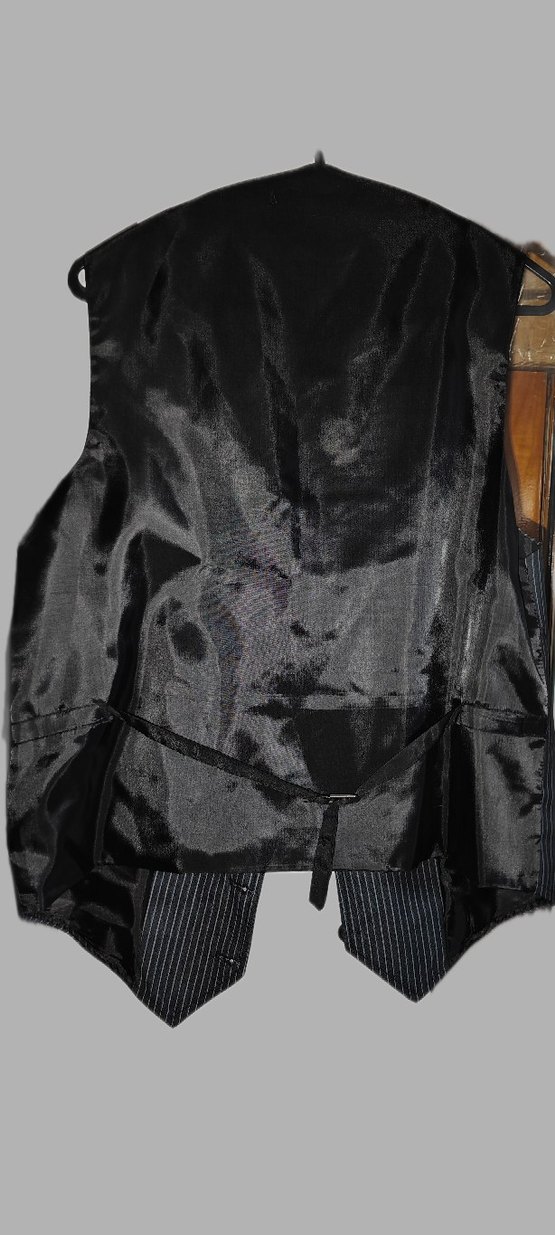 Düğmeli Erkek Siyah Çizgili Yelek - Görsel 3