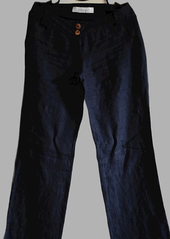 Lacivert Kadın Keten Pantolon - Görsel 2