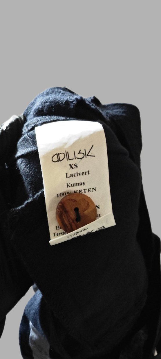 Lacivert Kadın Keten Pantolon - Görsel 5