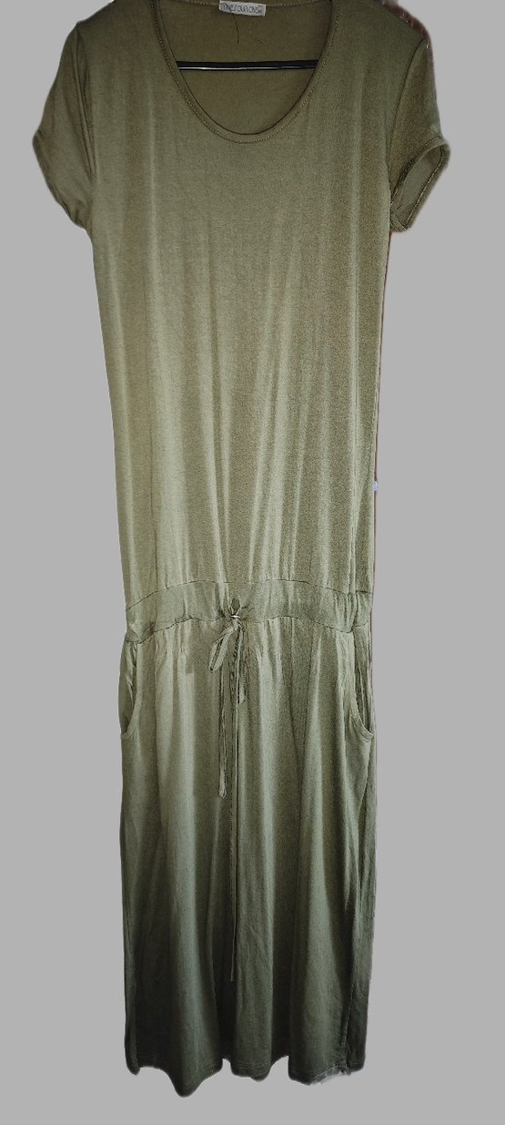 Penye Kumaş Salaş Uzun Elbise - Görsel 2