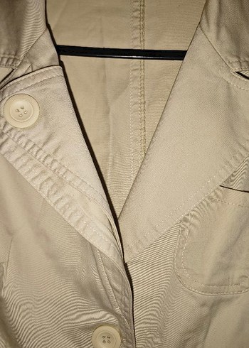 Düğmeli Bej Midi Kadın Trençkot - Görsel 5