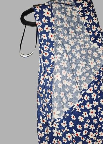 Uzun Mavi çiçekli Elbise - Görsel 6