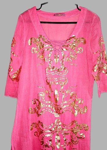 Pembe ve Beyaz 2'li plaj kıyafeti - Görsel 2