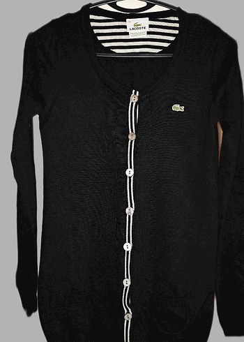 Lacoste Siyah Düğmeli Hırka - Görsel 2