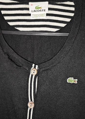 Lacoste Siyah Düğmeli Hırka - Görsel 5