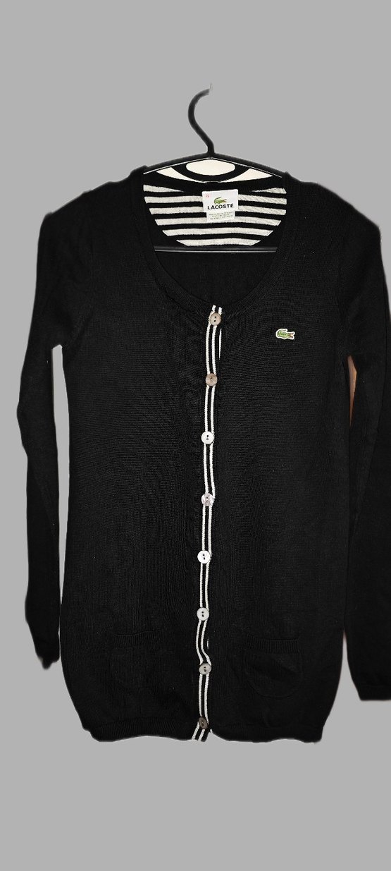 Lacoste Siyah Düğmeli Hırka - Görsel 2