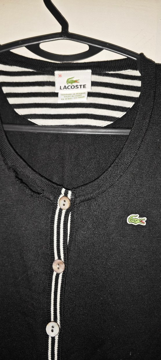 Lacoste Siyah Düğmeli Hırka - Görsel 5