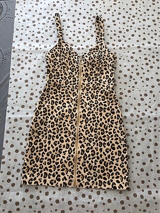 Leopar Desenli Elbise