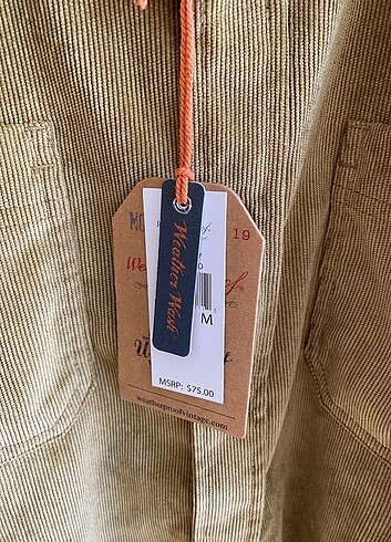 m Beden camel Renk Weatherproof Vintage Erkek Kadife Gömlek - Açık Kahverengi - M