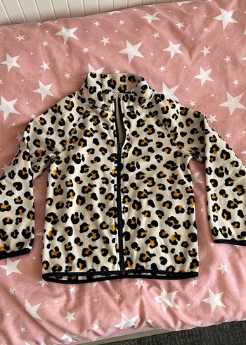 Leopar Desenli Polar Ceket