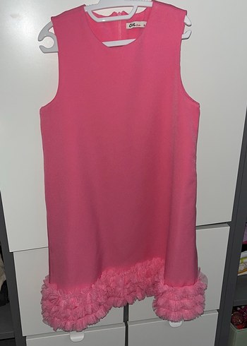 Pembe Kolsuz Kız Çocuk Elbise