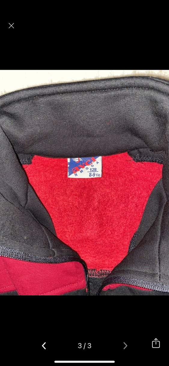 Erkek Çocuk Siyah Bordo Fermuarlı Eşofman Takımı - Görsel 3