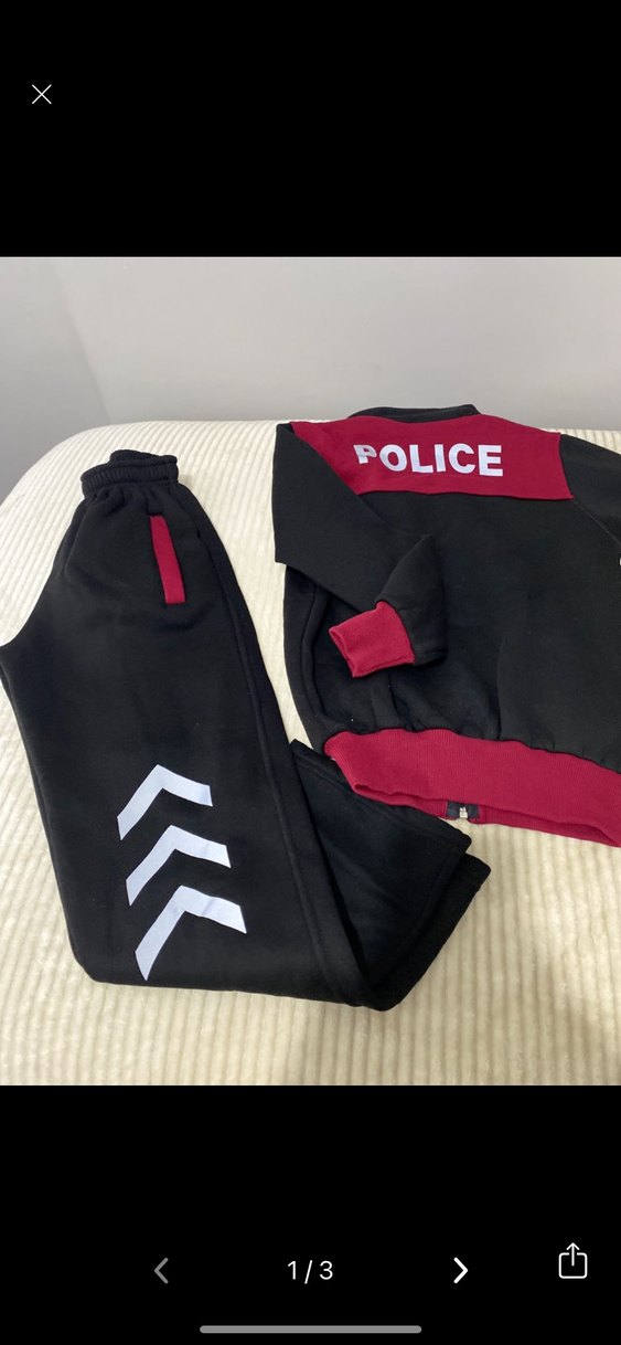 Erkek Çocuk Siyah Bordo Fermuarlı Eşofman Takımı - Görsel 2