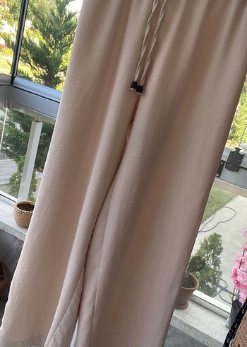 Bej Dökümlü Kadın Kumaş Pantolon