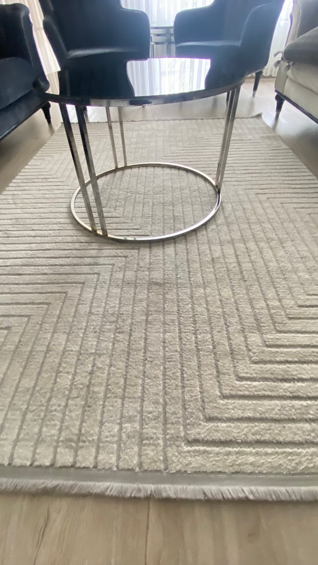 Gri Modern Desenli Halı - Görsel 2