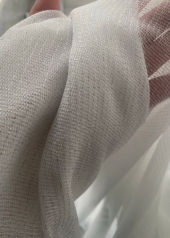 Beyaz Gri Çizgili Modern Tül Perde - Görsel 2