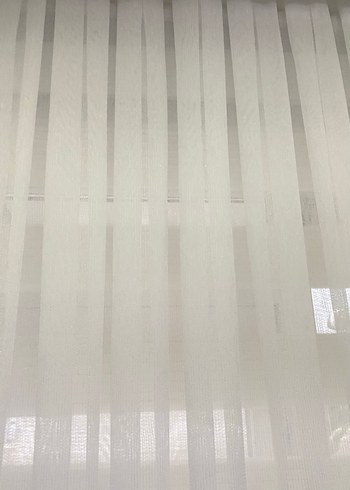 Beyaz Gri Çizgili Modern Tül Perde - Görsel 4