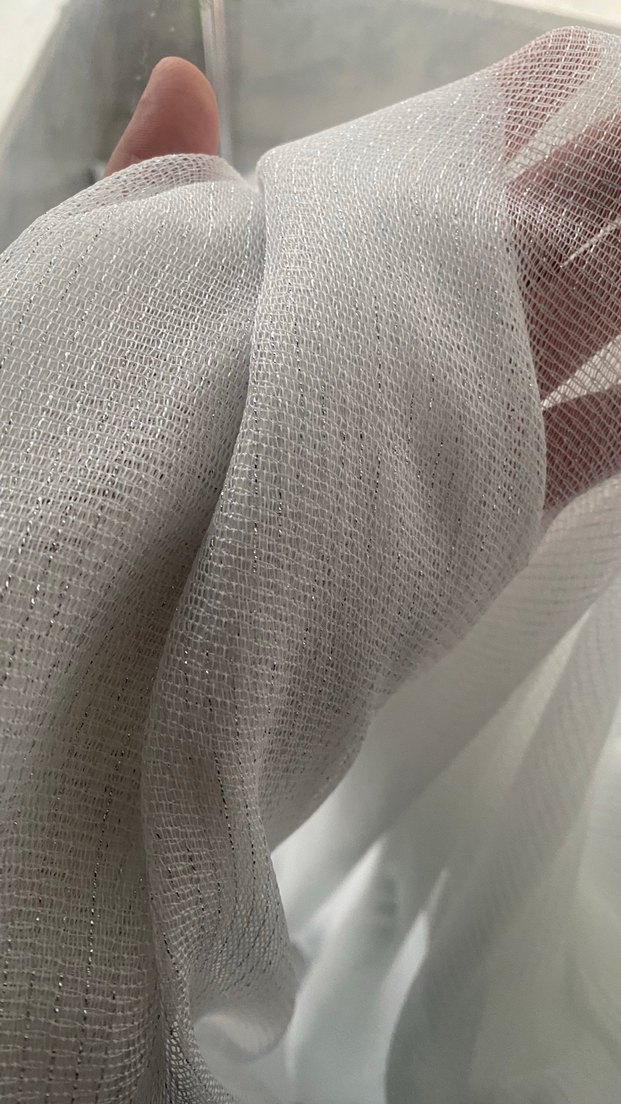 Beyaz Gri Çizgili Modern Tül Perde - Görsel 2