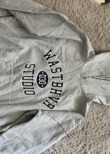 Gri Kapüşonlu Kadın Sweatshirt