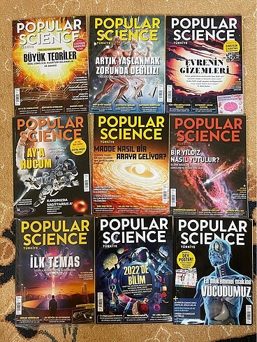 Popular science 2022 yılı dergileri 9 adet