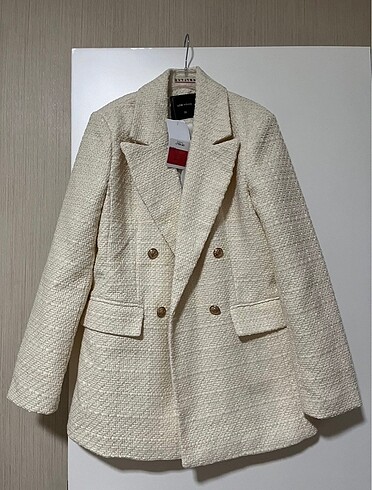 Lcw marka krem rengi tüvit blazer ceket üst