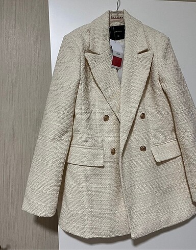 LC Waikiki Lcw marka krem rengi tüvit blazer ceket üst