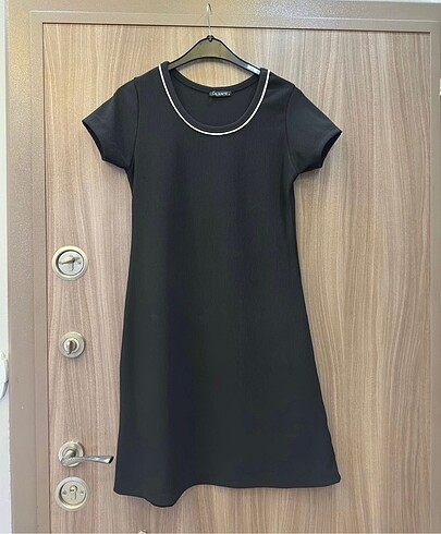 Siyah düz Çan model elbise günlük elbise