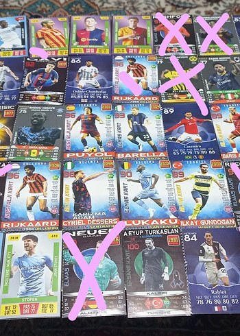 Çok Renkli Futbol Kartları (farklı seriler)