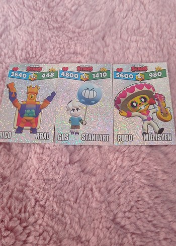 Renkli Brawl Stars hologram koleksiyon kartları