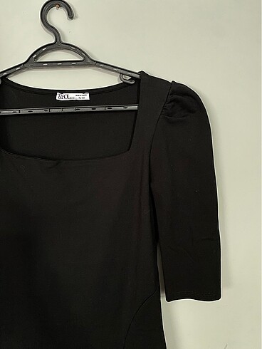xl Beden Ofis stili yırtmaclı siyah elbise