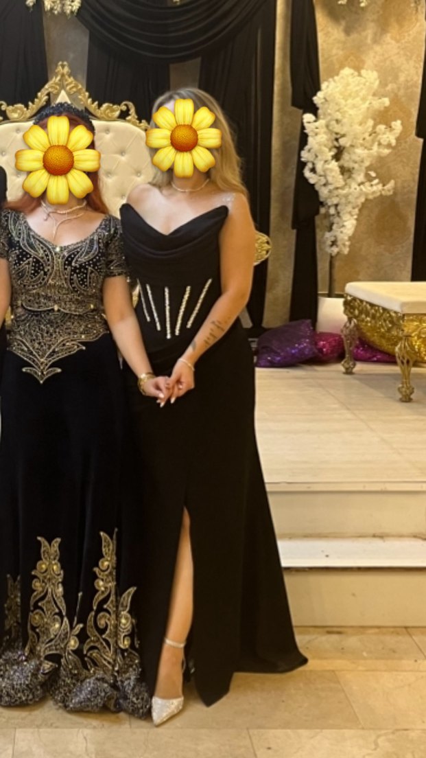 Siyah Straplez Uzun Abiye Elbise - Görsel 3