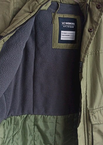 Kapüşonlu Erkek Çocuk Haki Mont - Görsel 5