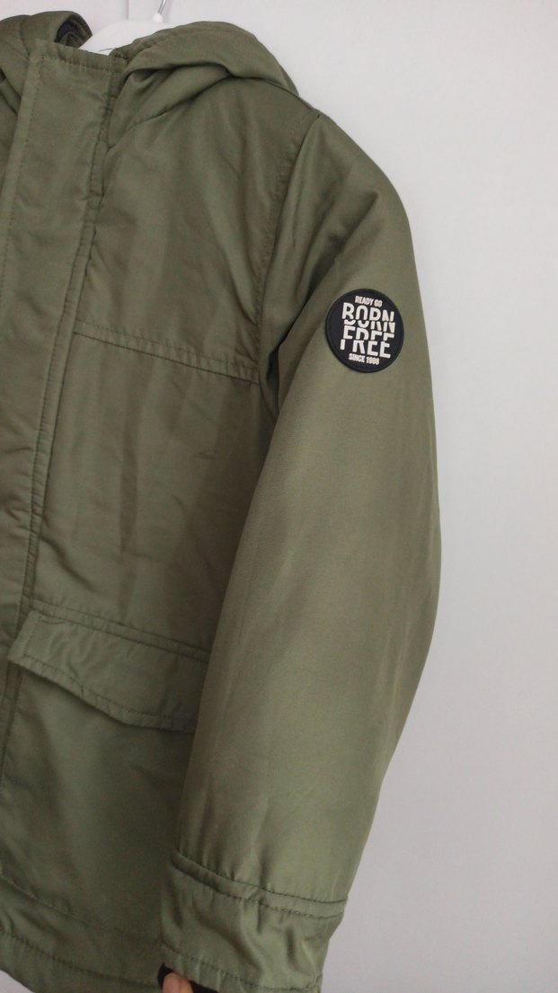 Kapüşonlu Erkek Çocuk Haki Mont - Görsel 3