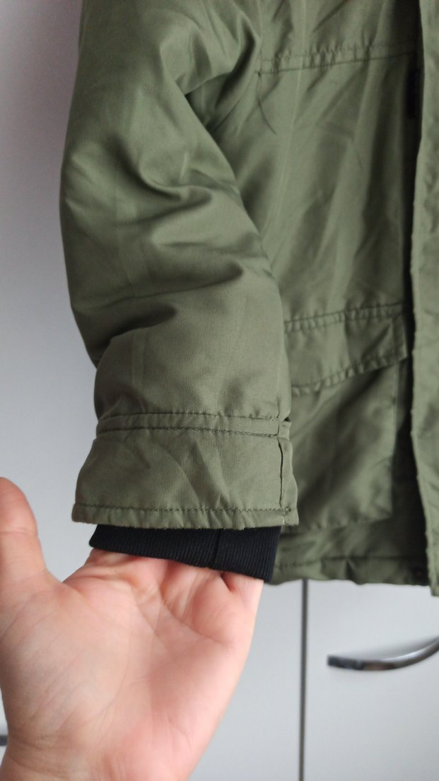 Kapüşonlu Erkek Çocuk Haki Mont - Görsel 2