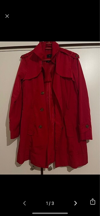 Mango kırmızı trenchcoat