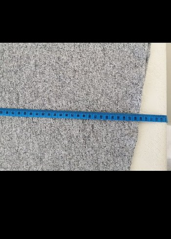 Gri Uzun Kollu Rahat Kesim Elbise ince triko elbise - Görsel 5