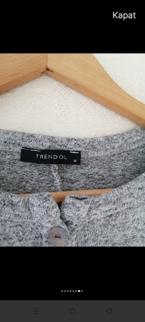 Gri Uzun Kollu Rahat Kesim Elbise ince triko elbise - Görsel 4