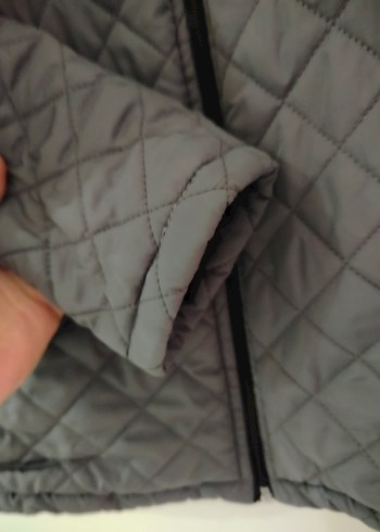 Gri Erkek Kapitone Fermuarlı Mont - Görsel 6