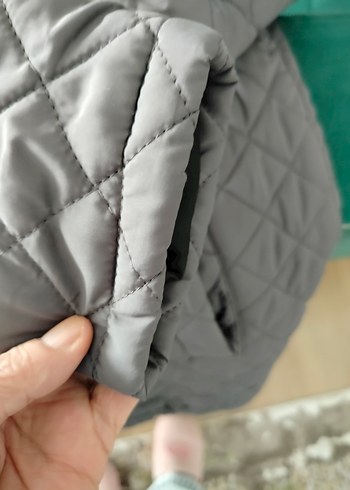 Gri Erkek Kapitone Fermuarlı Mont - Görsel 3